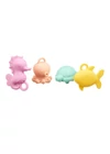 Akuku szilikon szétnyitható fürdőjáték szett 4db-os tengeri állatok