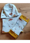 Babychicks csősál/körsál - mustár-dino