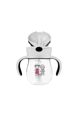 Akuku Tanulópohár súlyozott szívószállal – Szürke 250 ml