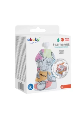 Akuku Újrafelhasználható gyümölcspüré tasak (5db)
