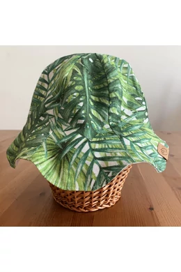 Babychicks Harangvirág kifordítható len napsapka - Monstera, midi