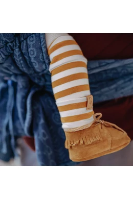 Babychicks baba lábmelegítő - mustár csíkos (3-4 év)