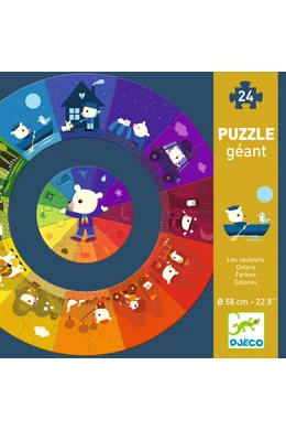 Djeco Óriás körpuzzle - Mackó színes világa