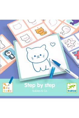 Djeco Rajzolás lépésről lépésre - Állatkölykök - Eduludo Step by step