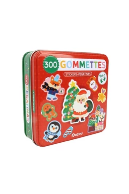 Auzou Karácsonyi matrica készlet fém dobozban, 300 db-os