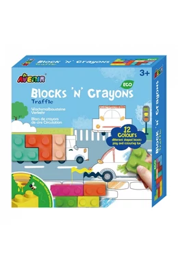 Avenir Kids Építs és rajzolj fejlesztő kreatív zsírkréta készlet, közlekedés