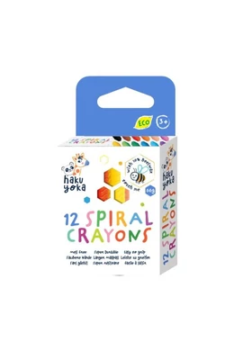 Haku Yoka Színes spirálozott felületű méhviaszos zsírkréta, 12 db-os