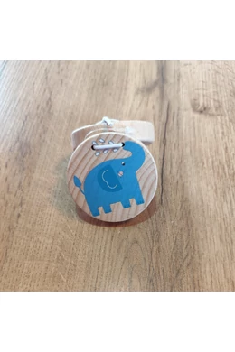 Fa kasztanyetta - elefánt mintával