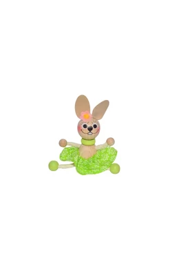 Kulcstartó nyuszilány zöld ruhában