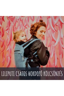 Liliputi csatos babahordozó KÖLCSÖNZÉS - Denim (választható időtartam)