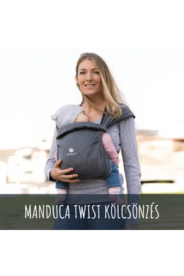 Manduca Twist félcsatos babahordozó KÖLCSÖNZÉS - Grey mint (választható időtartam)