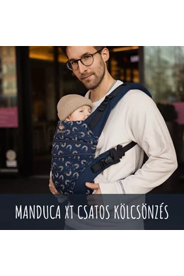 Manduca XT csatos babahordozó KÖLCSÖNZÉS - Rainbow Night (választható időtartam)