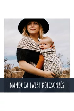 Manduca Twist félcsatos babahordozó KÖLCSÖNZÉS - Pepita black (választható időtartam)