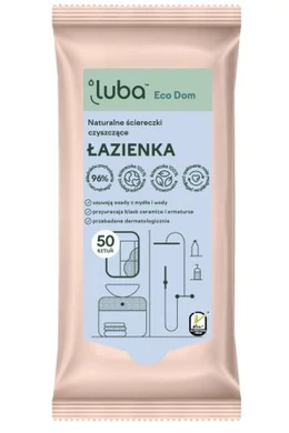 Luba ECO természetes tisztító nedves törlőkendők FÜRDŐSZOBA - 50db