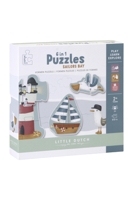 Little Dutch karton - 6in1 puzzle - tengerész