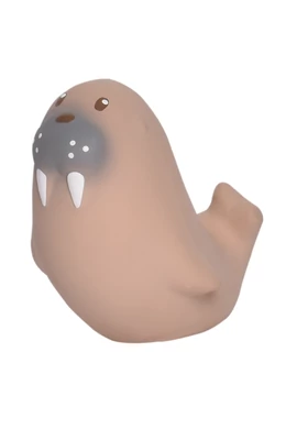 Tikiri sarkvidéki tengeri oroszlán organikus gumi rágóka, csörgő és fürdőjáték dobozban 10 cm