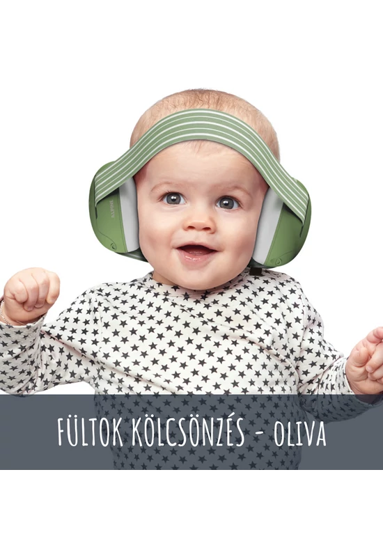 Alpine Muffy Baby hallásvédő fültok babáknak - KÖLCSÖNZÉS - oliva (választható időtartam)