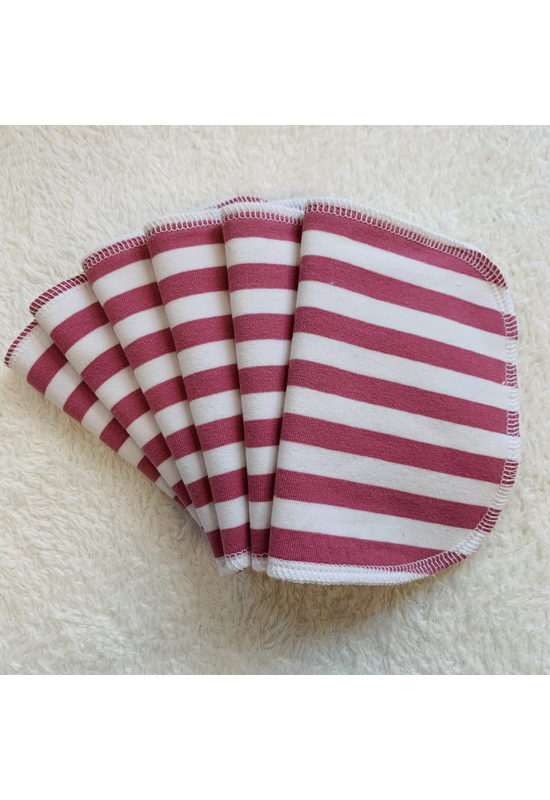 BabyChicks bambuszos mosható törlőkendő - 6 db-os csomag (pink csíkos)
