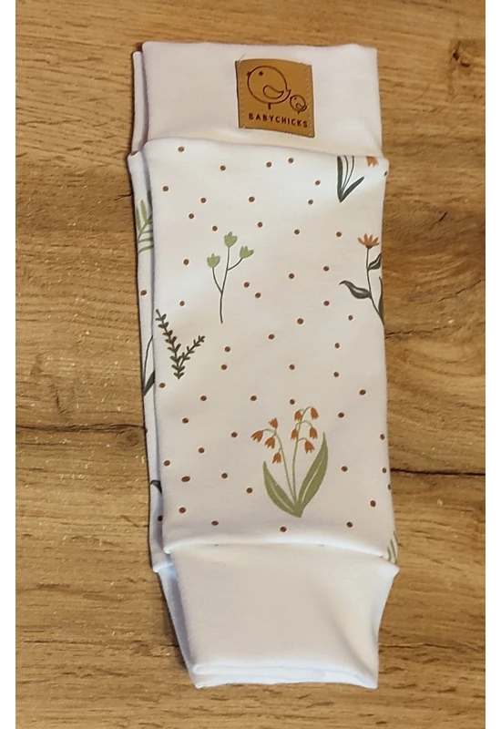 Babychicks baba lábmelegítő - fehér virágok (választható méret)
