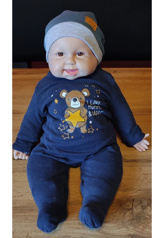 Babychicks téli sapka-sál szett - petrol (válaszható méret)
