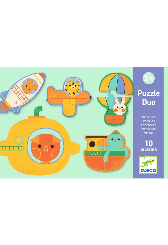 Djeco Párosító puzzle - Járművek, 20db-os, Duo Vehicles