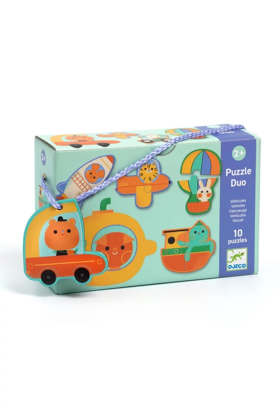 Djeco Párosító puzzle - Járművek, 20db-os, Duo Vehicles