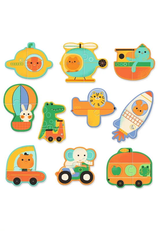 Djeco Párosító puzzle - Járművek, 20db-os, Duo Vehicles