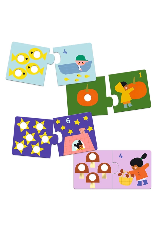 Djeco Párosító puzzle - Számpárosító, 24db-os, First figures