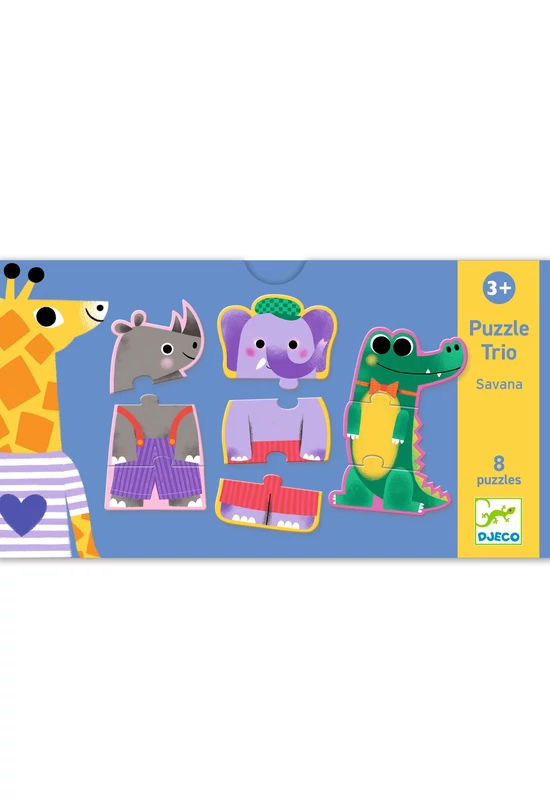 Djeco Trió puzzle - A dzsungel hangjai, 24 db-os kirakó