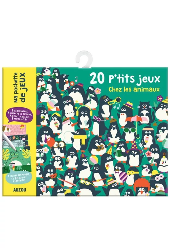 Auzou Letörölhető fejtörő feladatkártyák, Játék az állatokkal