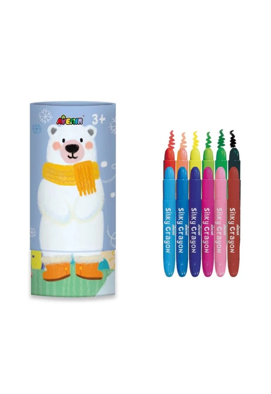 Avenir Kids zsírkréta készlet 3 az-1-ben kiszínezhető poszterrel, jegesmacis 12 db-os