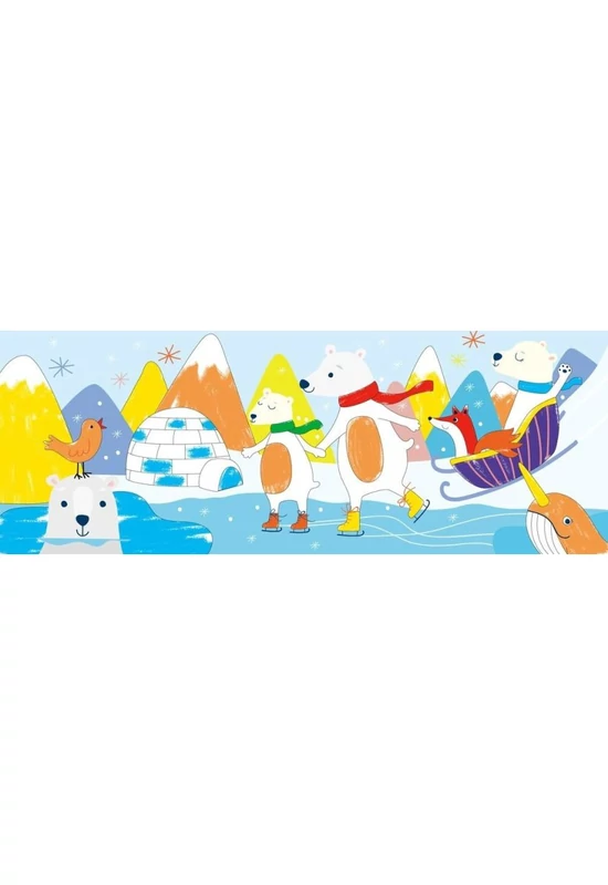 Avenir Kids zsírkréta készlet 3 az-1-ben kiszínezhető poszterrel, jegesmacis 12 db-os