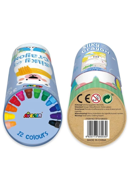 Avenir Kids zsírkréta készlet 3 az-1-ben kiszínezhető poszterrel, jegesmacis 12 db-os