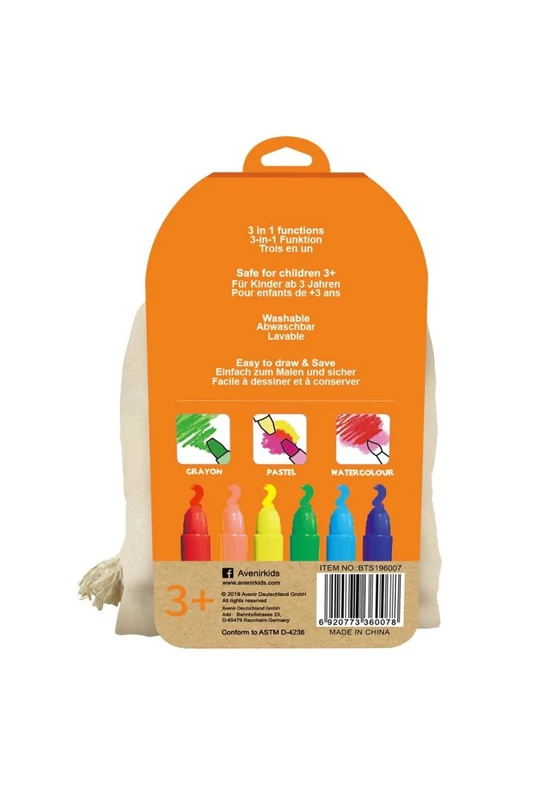 Avenir Kids 6 db-os 3 az 1-ben zsírkréta készlet