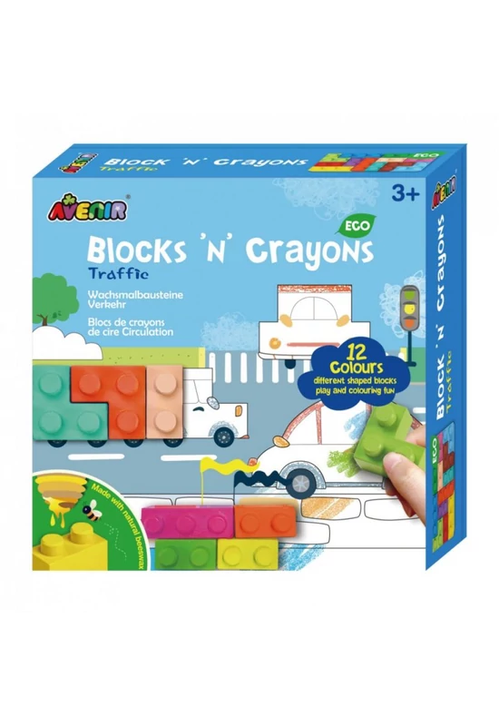 Avenir Kids Építs és rajzolj fejlesztő kreatív zsírkréta készlet, közlekedés