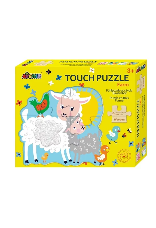 Avenir Készségfejlesztő tapintós puzzle, Háziállatok