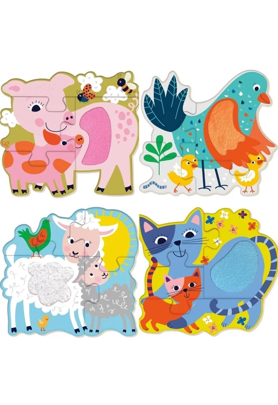 Avenir Kids Készségfejlesztő fa tapintós puzzle, Háziállatok