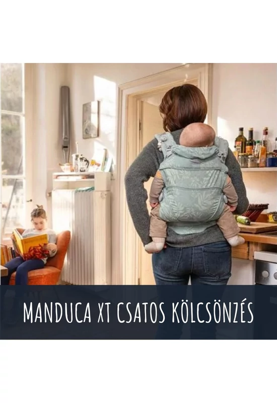 Manduca XT csatos babahordozó KÖLCSÖNZÉS - Botanic Green (választható időtartam)