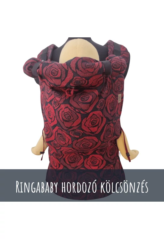 Ringababy Fuba csatos babahordozó KÖLCSÖNZÉS - Yaro Roses Duo Red Black Glam L méret (választható időtartam)