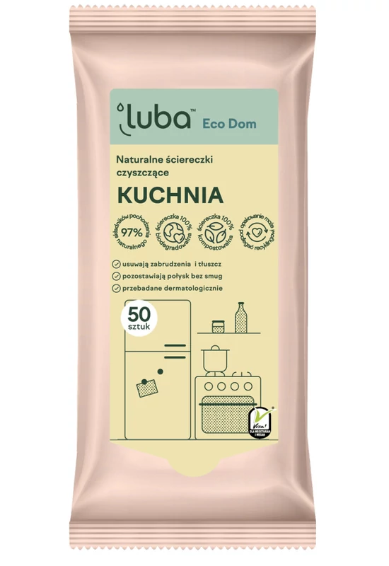 Luba ECO természetes tisztító nedves törlőkendők KONYHA - 50db