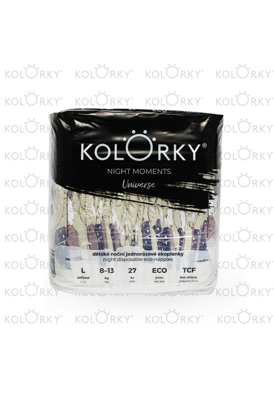 Kolorky Night környezetbarát eldobható pelenka - Űrnyuszi (8-13 kg)