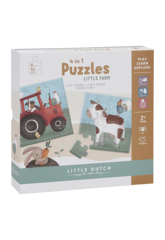 Little Dutch karton - 4in1 puzzle - Little Farm