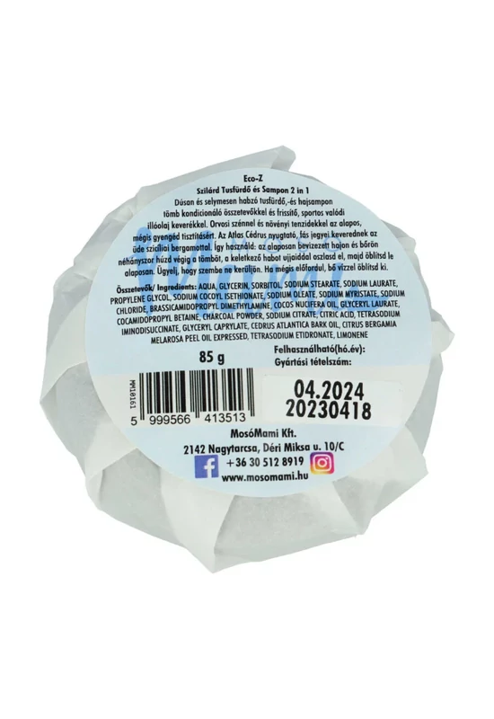 Eco-Z Szilárd 2in1 Tusfürdő & sampon tömb - for Men 85g