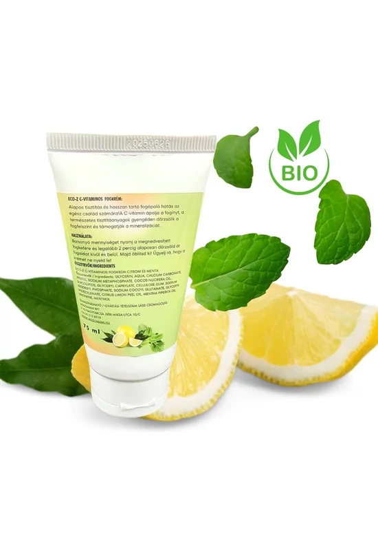 Eco-Z C-vitaminos fogkrém, citrom és menta 75 ml