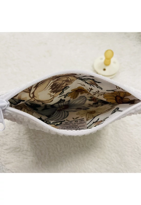 Babychicks cipzáras snacktartó / cumitartó - tejszín (pamut-vízálló poliészter)