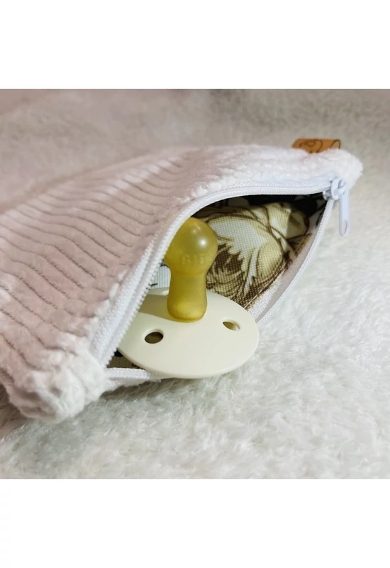 Babychicks cipzáras snacktartó / cumitartó - tejszín (pamut-vízálló poliészter)