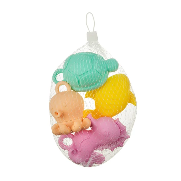 Akuku szilikon szétnyitható fürdőjáték szett 4db-os tengeri állatok