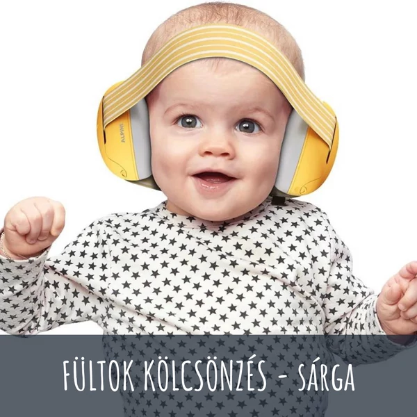 Alpine Muffy Baby hallásvédő fültok babáknak - KÖLCSÖNZÉS - sárga (választható időtartam)