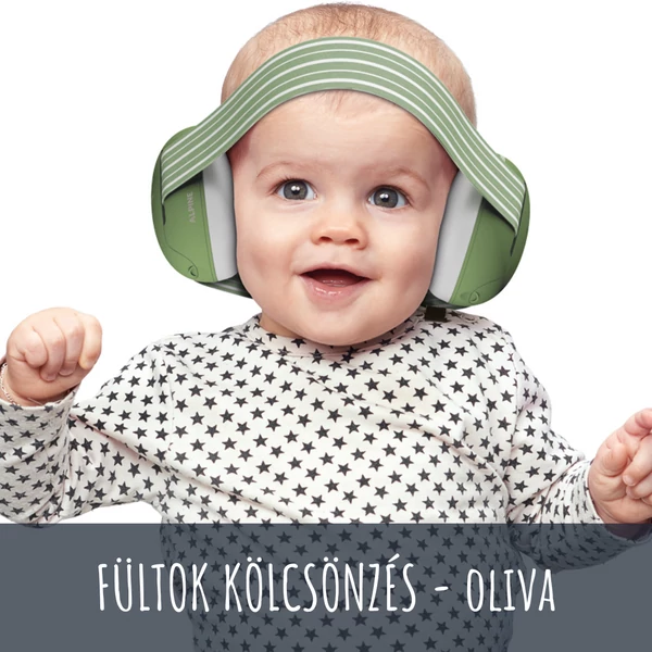 Alpine Muffy Baby hallásvédő fültok babáknak - KÖLCSÖNZÉS - oliva (választható időtartam)