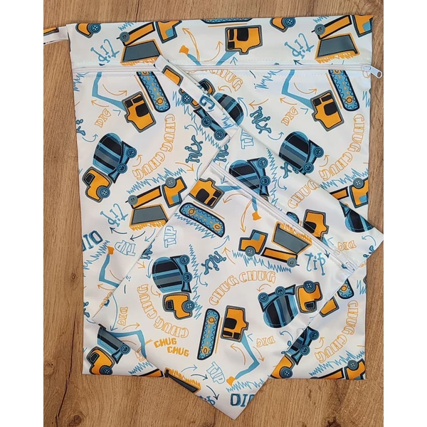 Babychicks Vízhatlan pelenkazsák / tárolózsák - Munkagépek, M méret